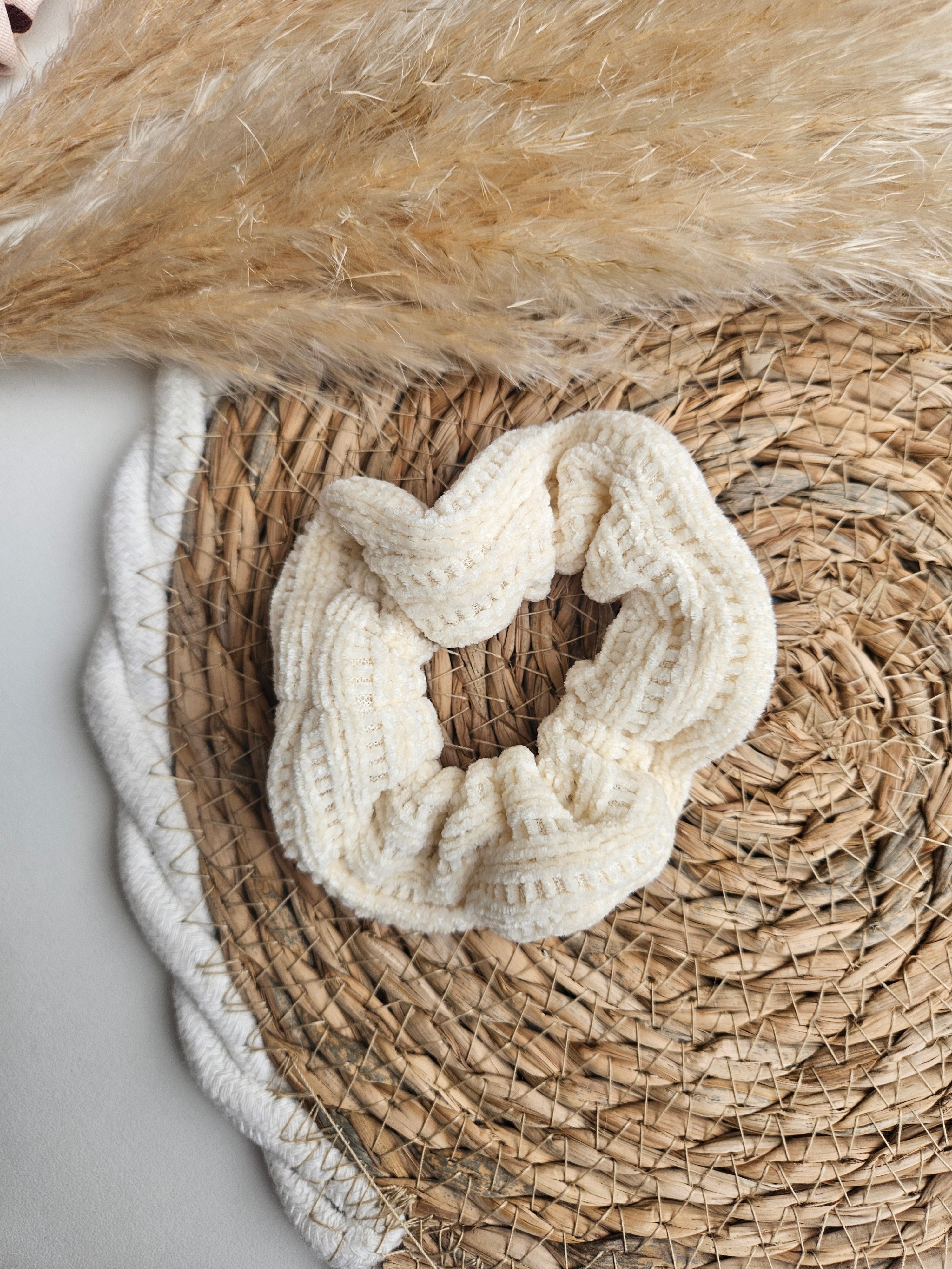 Chouchou upcyclé – Couleurs terre & soleil