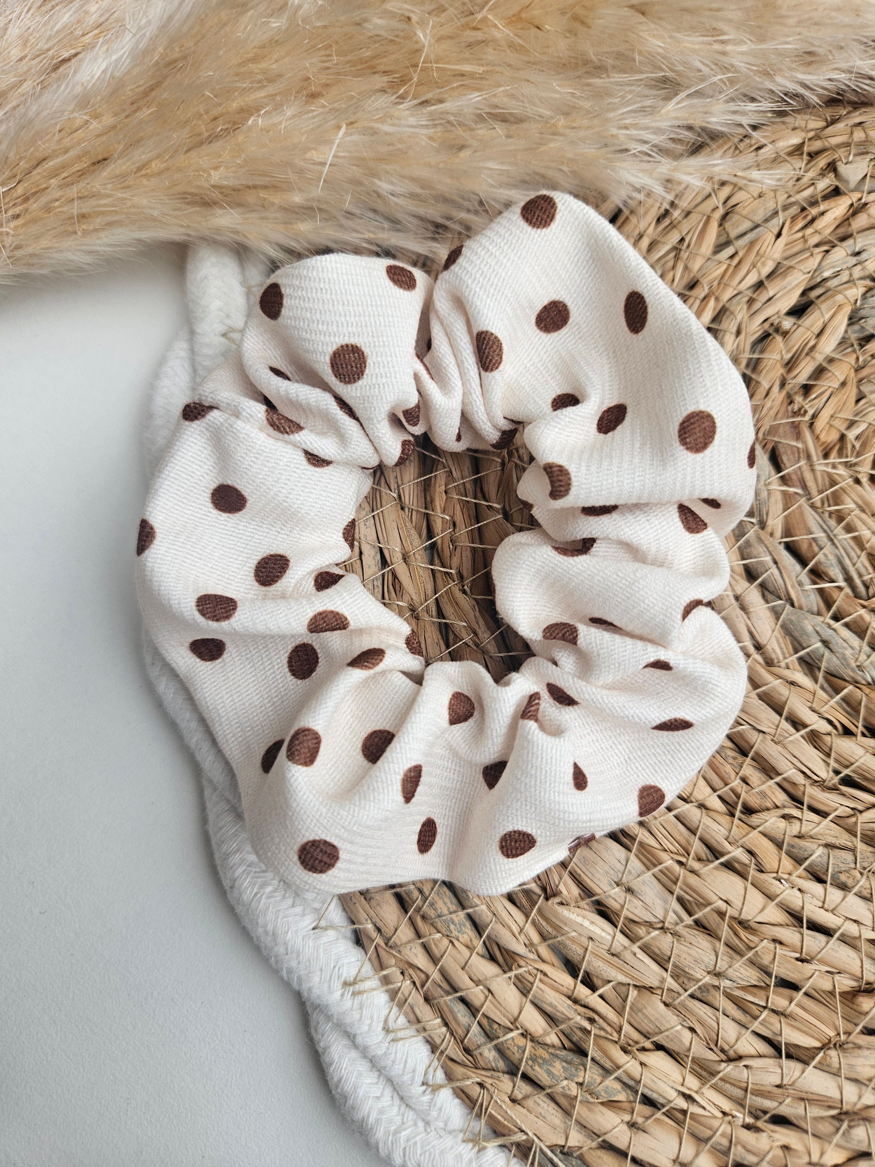 Chouchou upcyclé – Couleurs terre & soleil