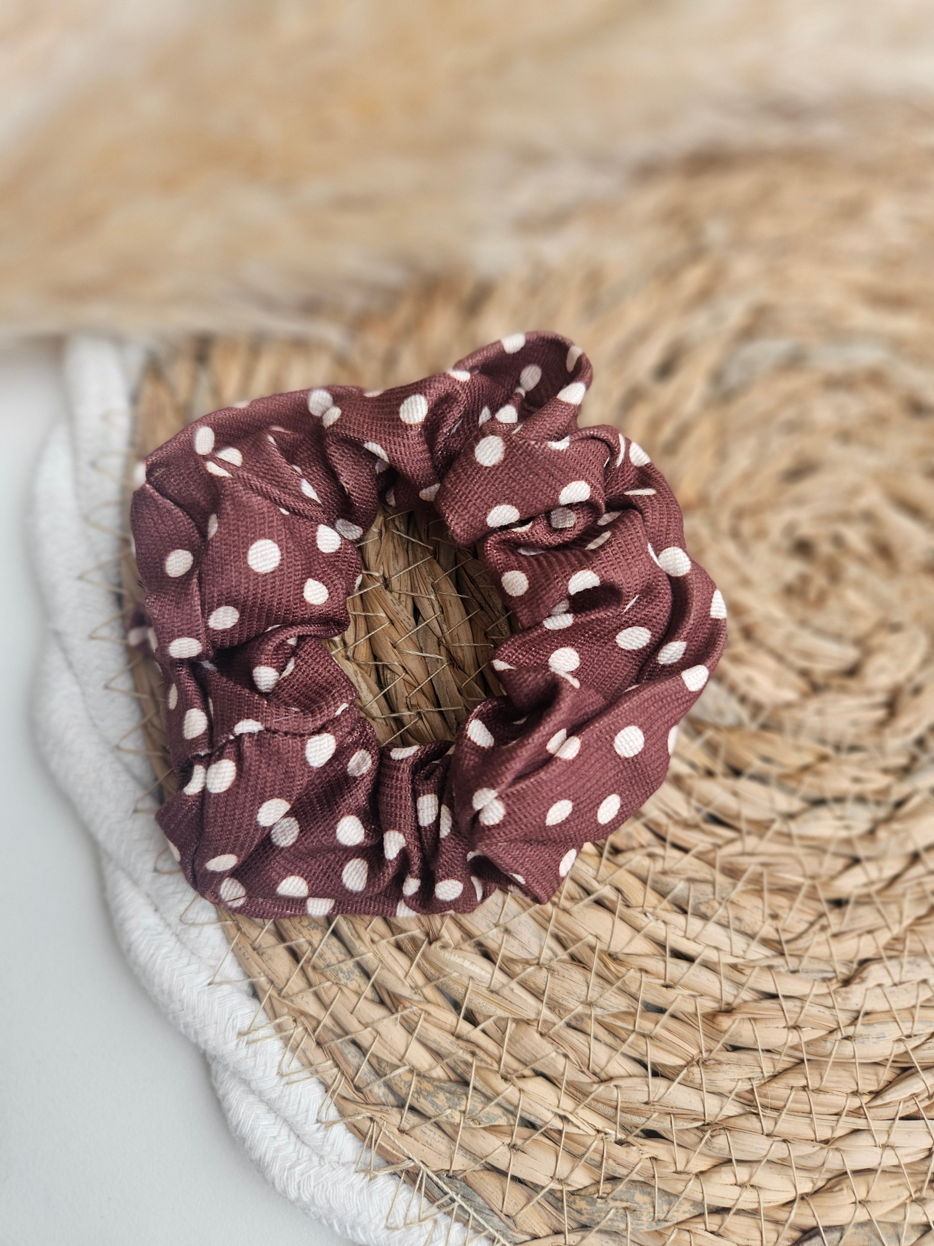 Chouchou upcyclé – Couleurs terre & soleil