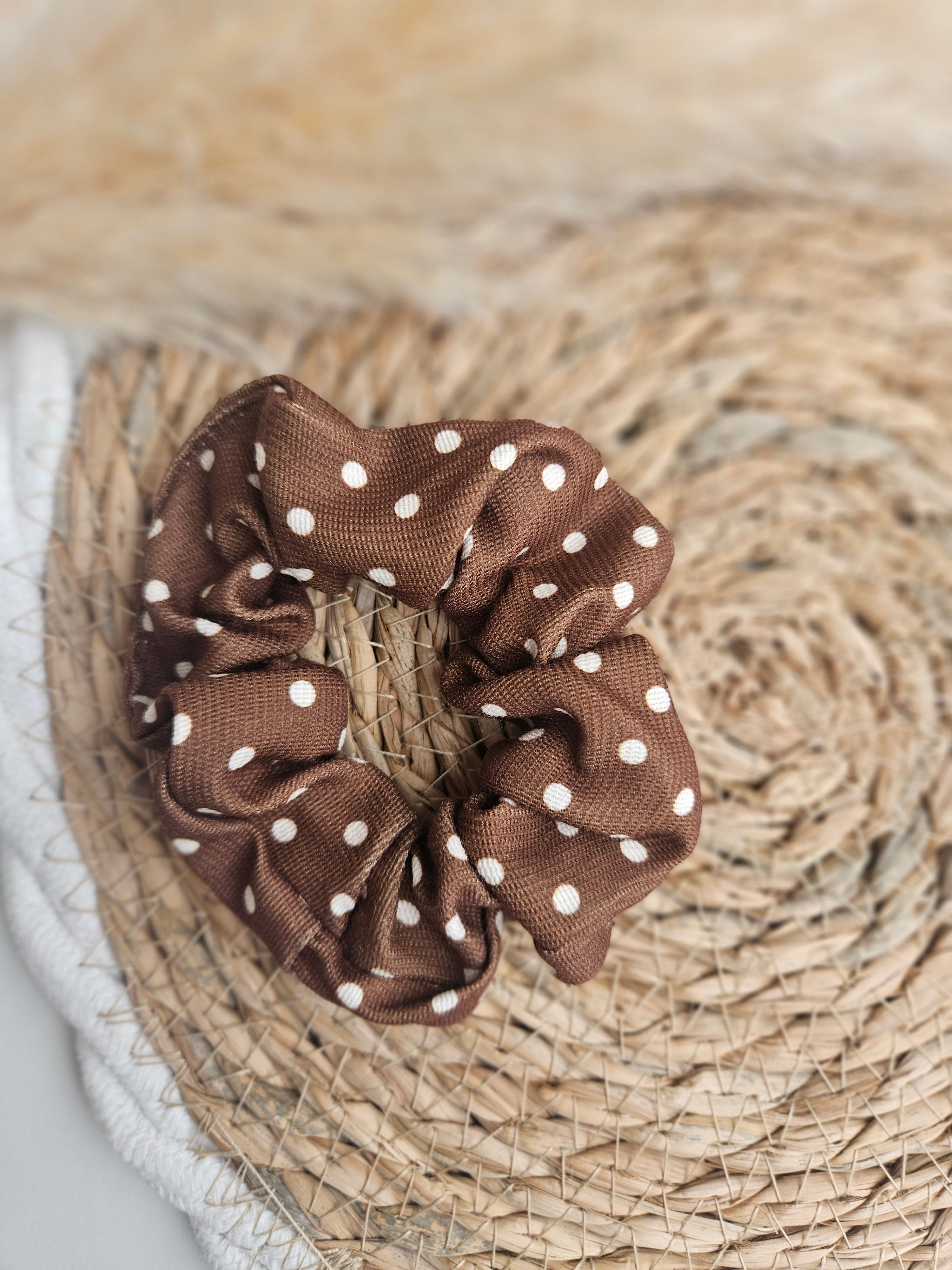 Chouchou upcyclé – Couleurs terre & soleil