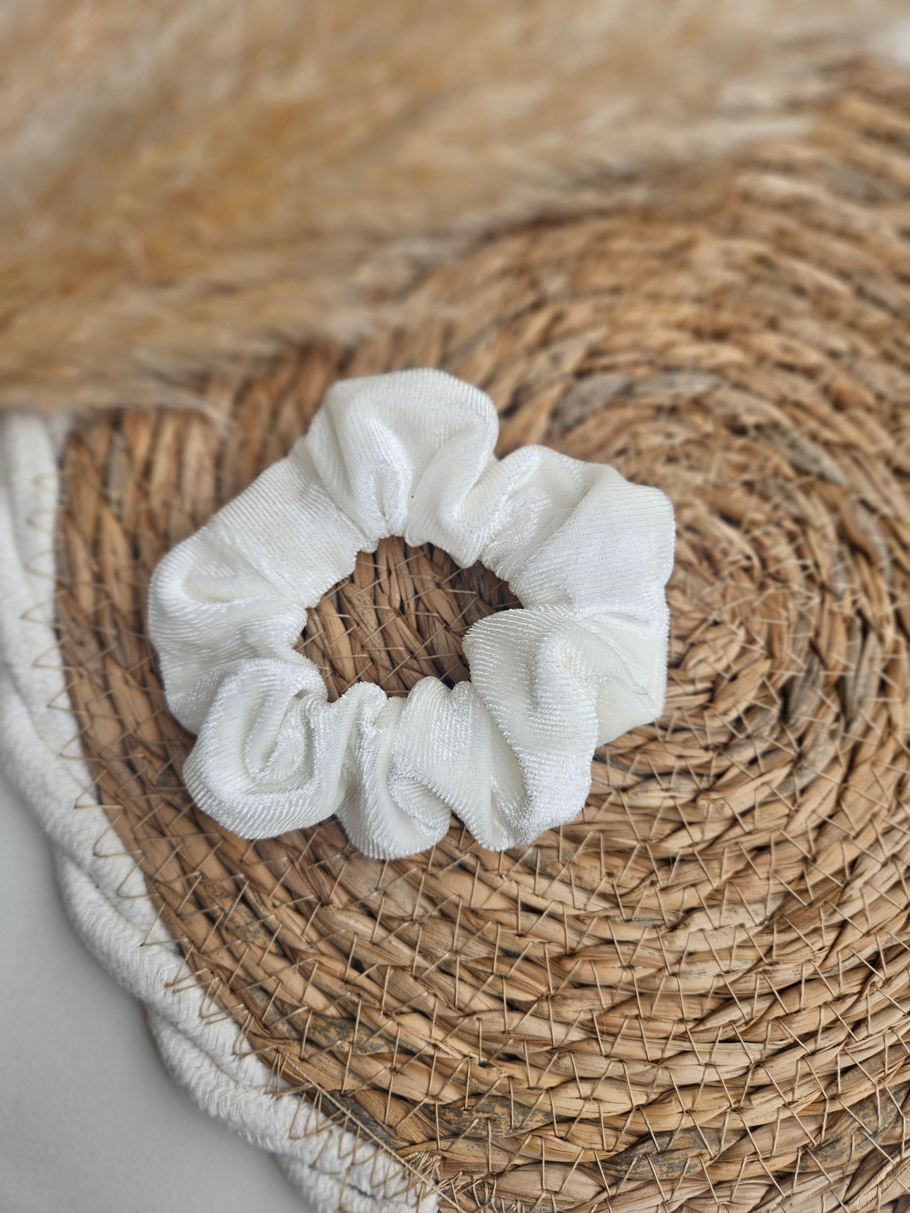 Chouchou upcyclé – Couleurs terre & soleil