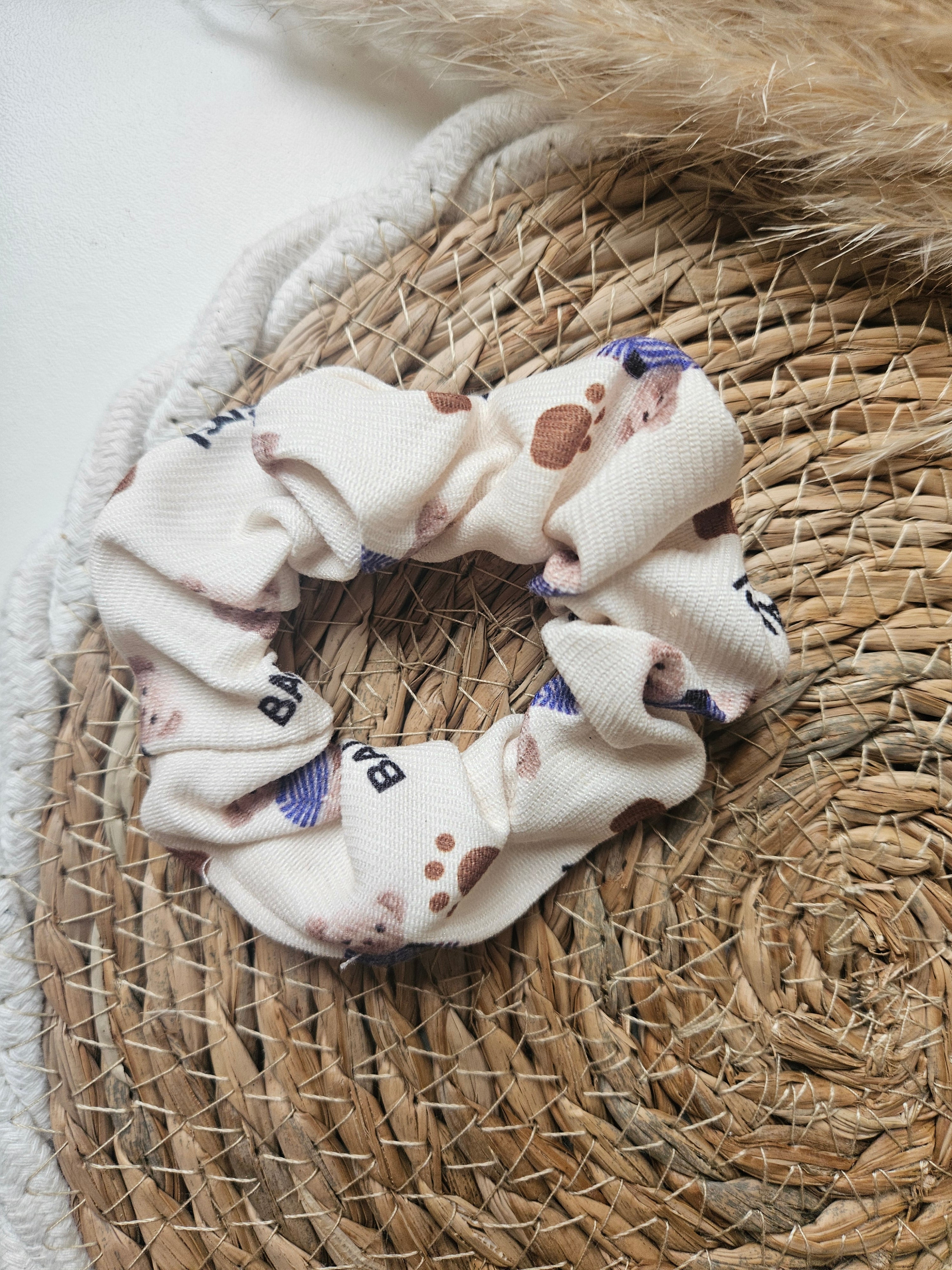 Chouchou upcyclé – Couleurs terre & soleil