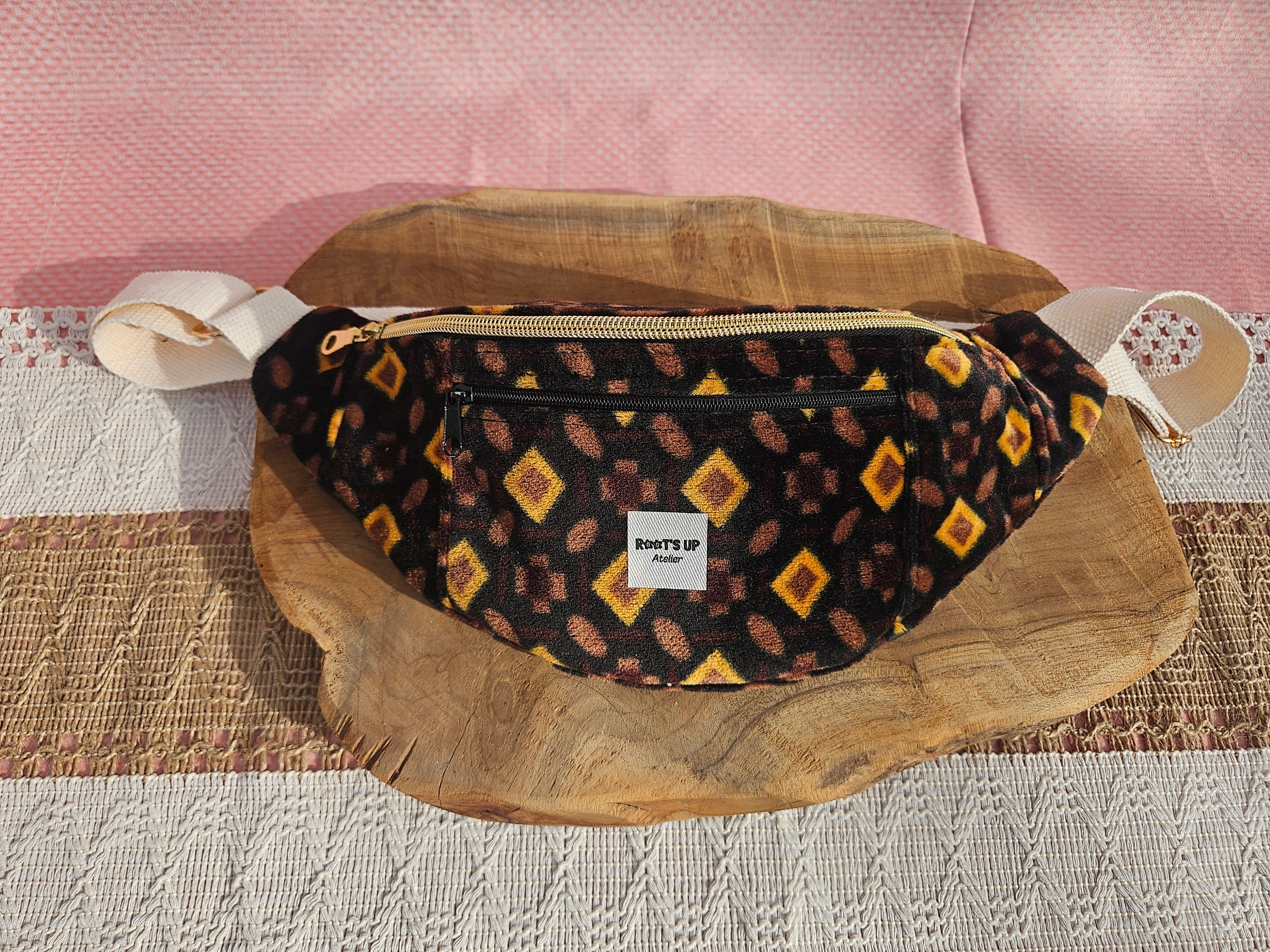 Sac banane 2 poches – Pièce unique upcyclée