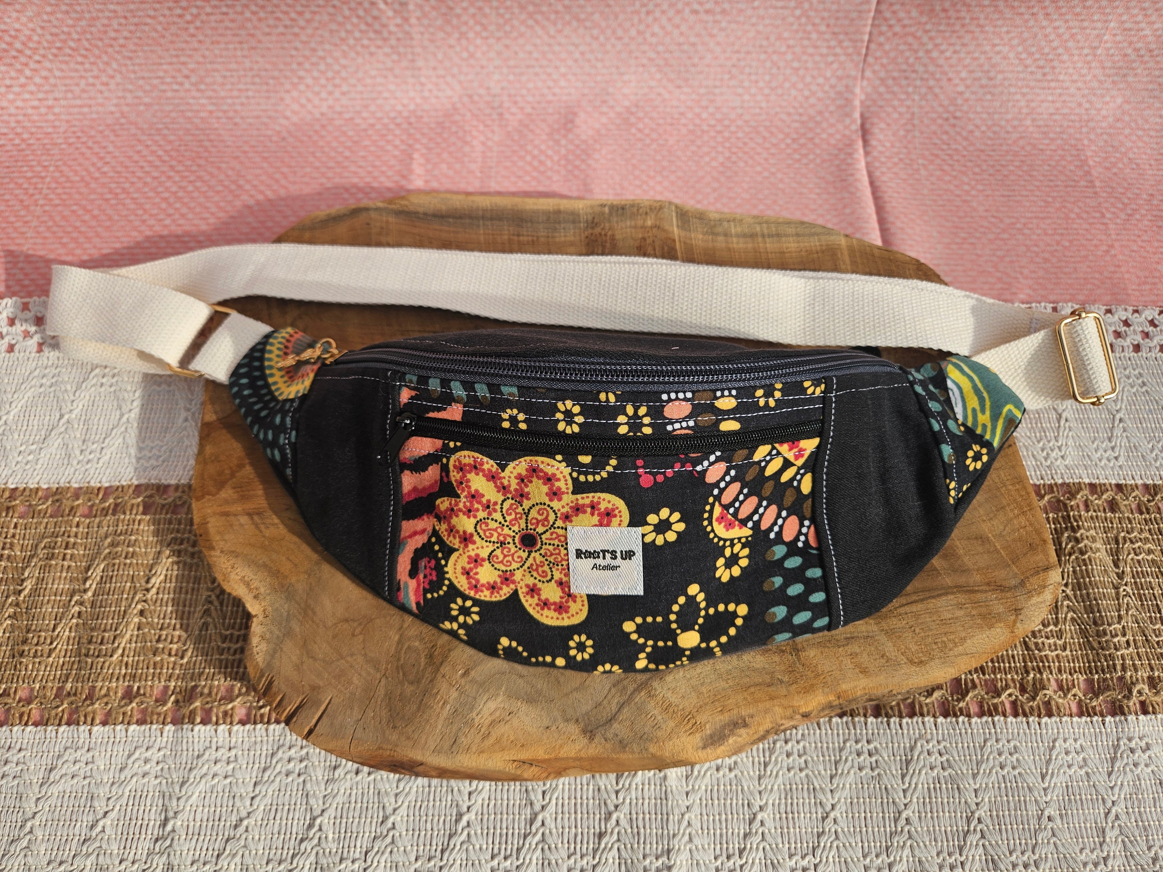 Sac banane 2 poches – Pièce unique upcyclée