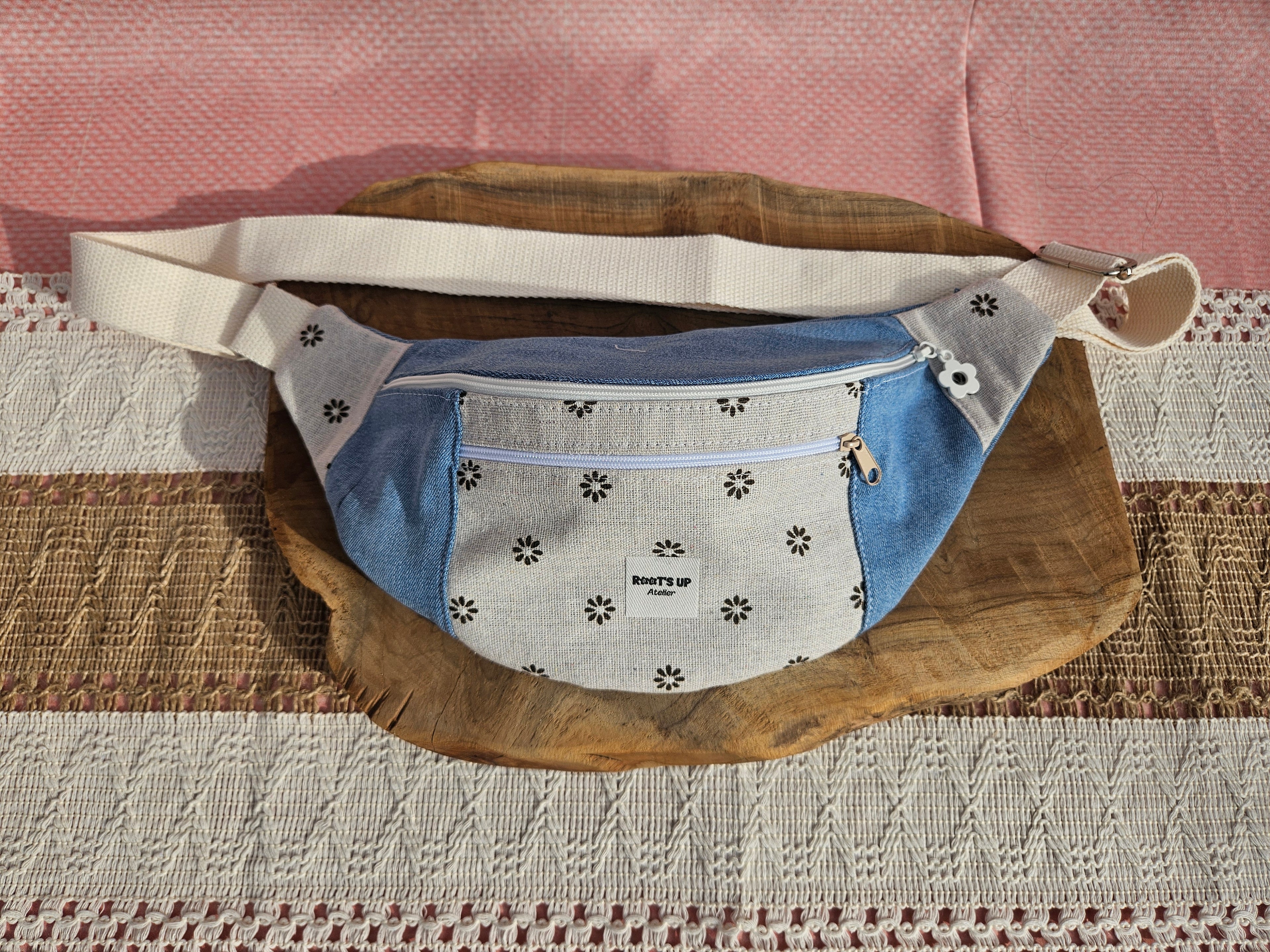 Sac banane 2 poches – Pièce unique upcyclée