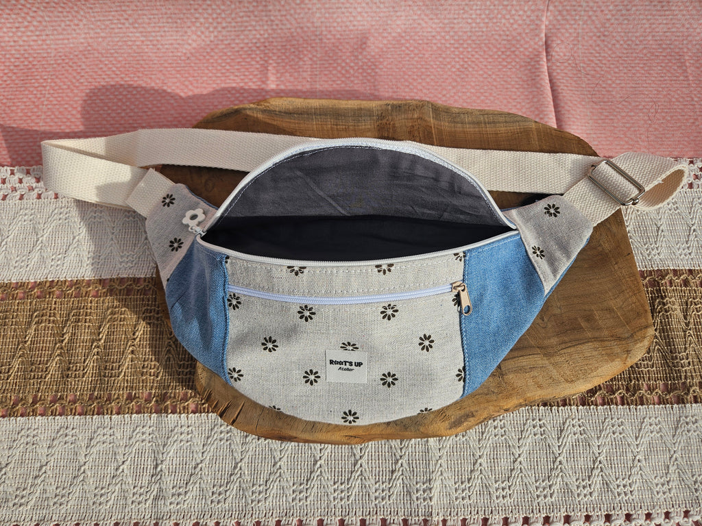 Sac banane 2 poches – Pièce unique upcyclée