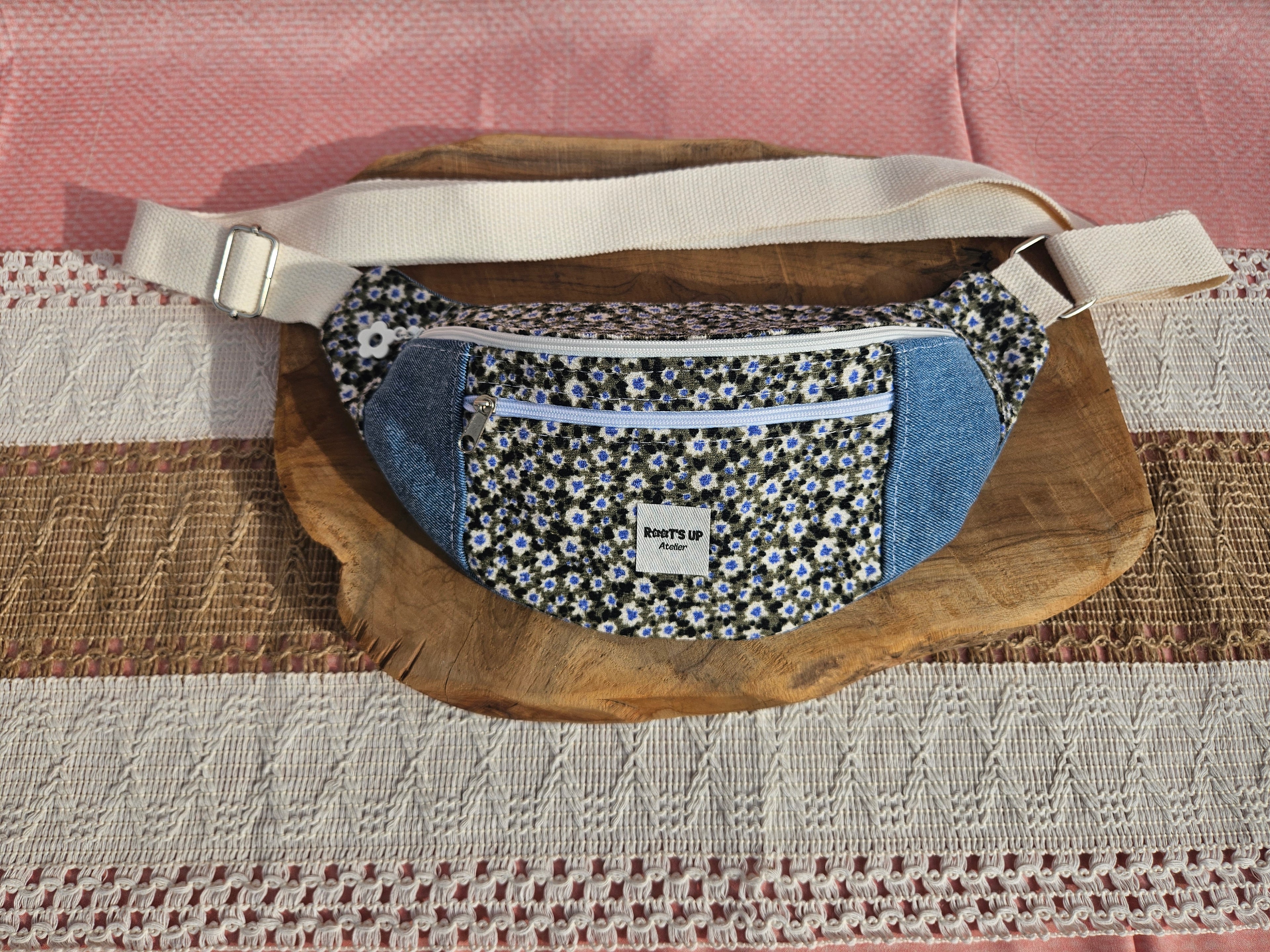 Sac banane 2 poches – Pièce unique upcyclée
