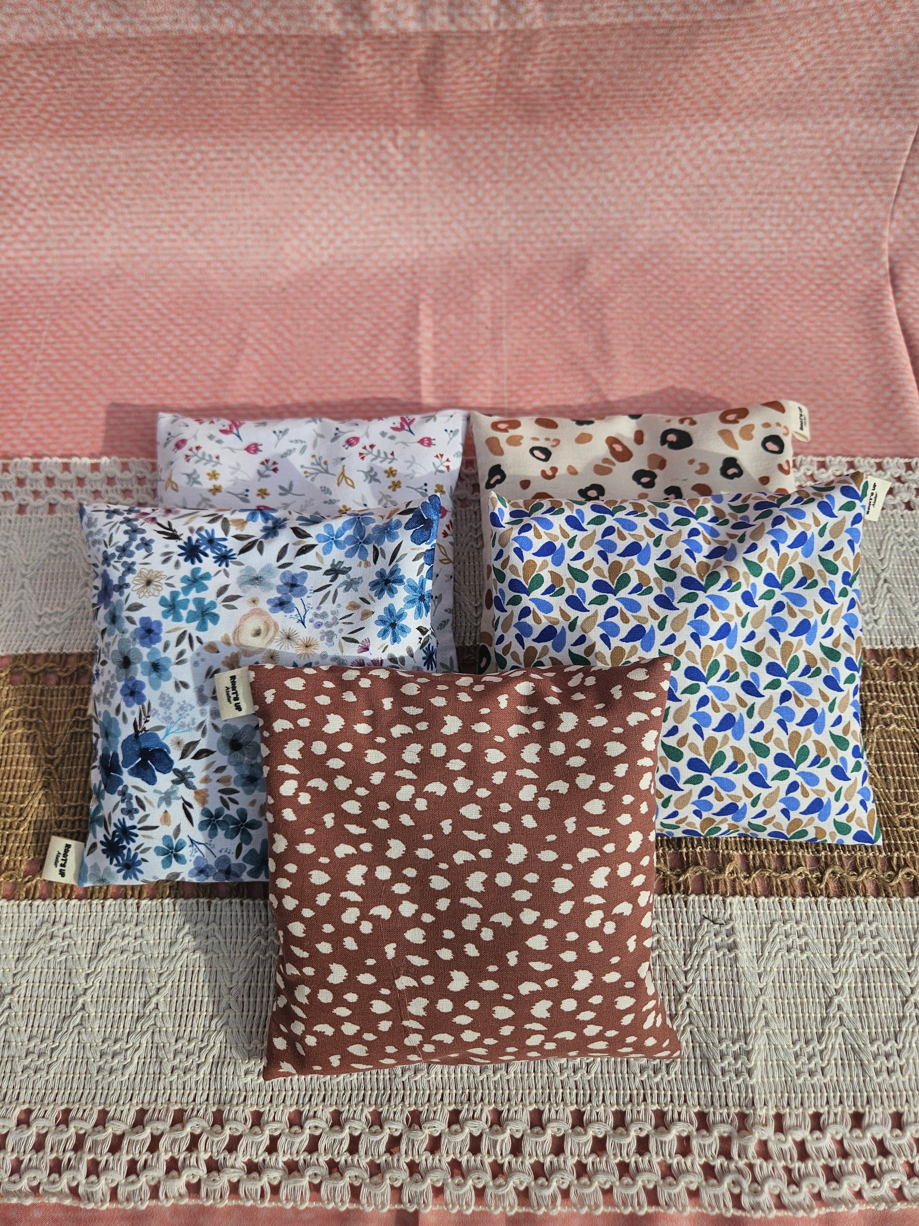 Bouillotte sèche – Tissu coton et lin – Housse déhoussable – Pièce unique