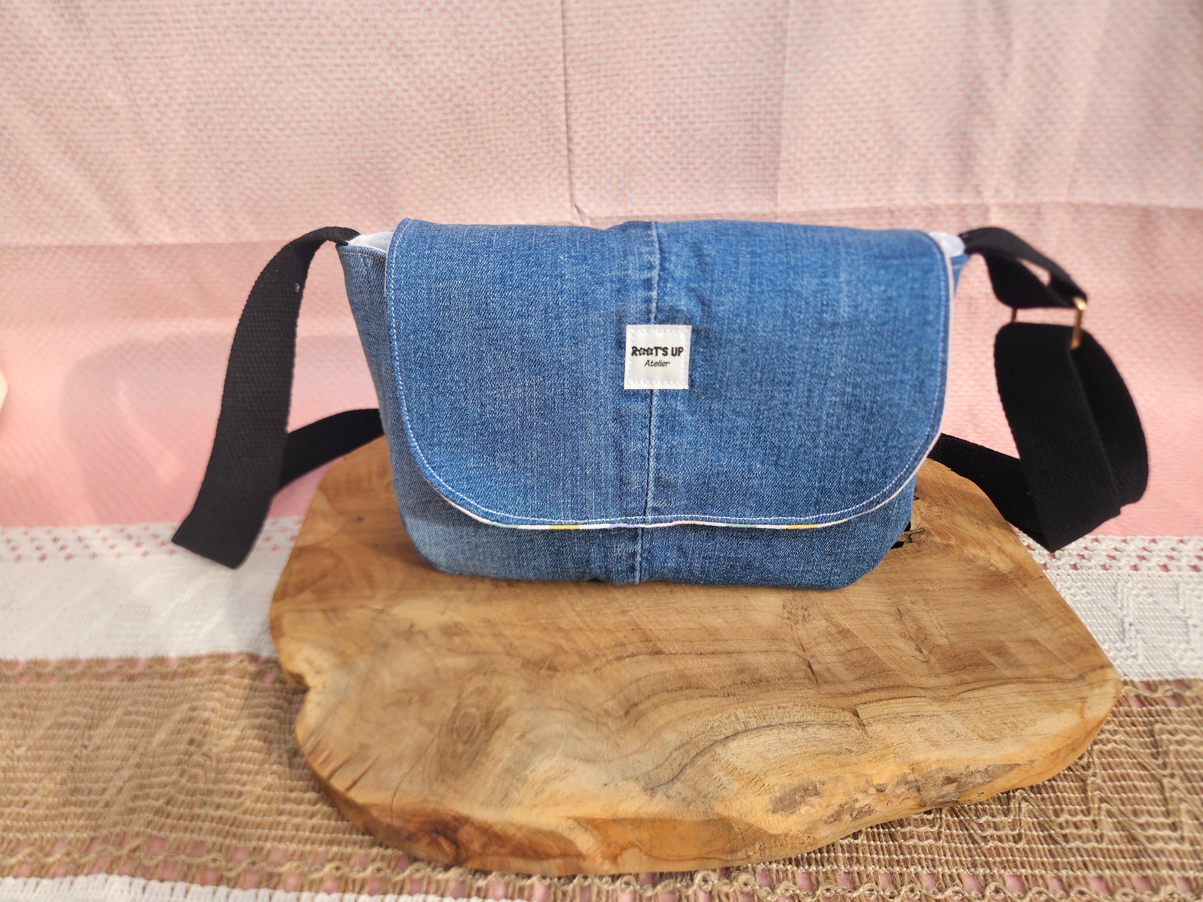 Sac à main à rabat – Pièce unique upcyclée