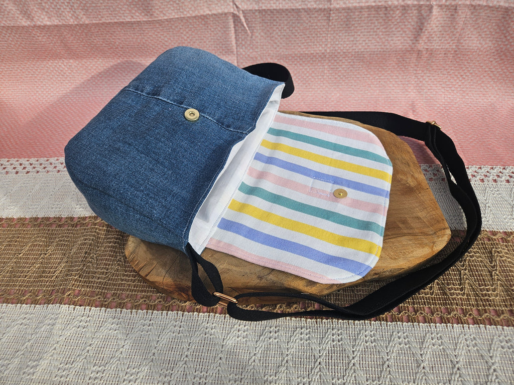 Sac à main à rabat – Pièce unique upcyclée