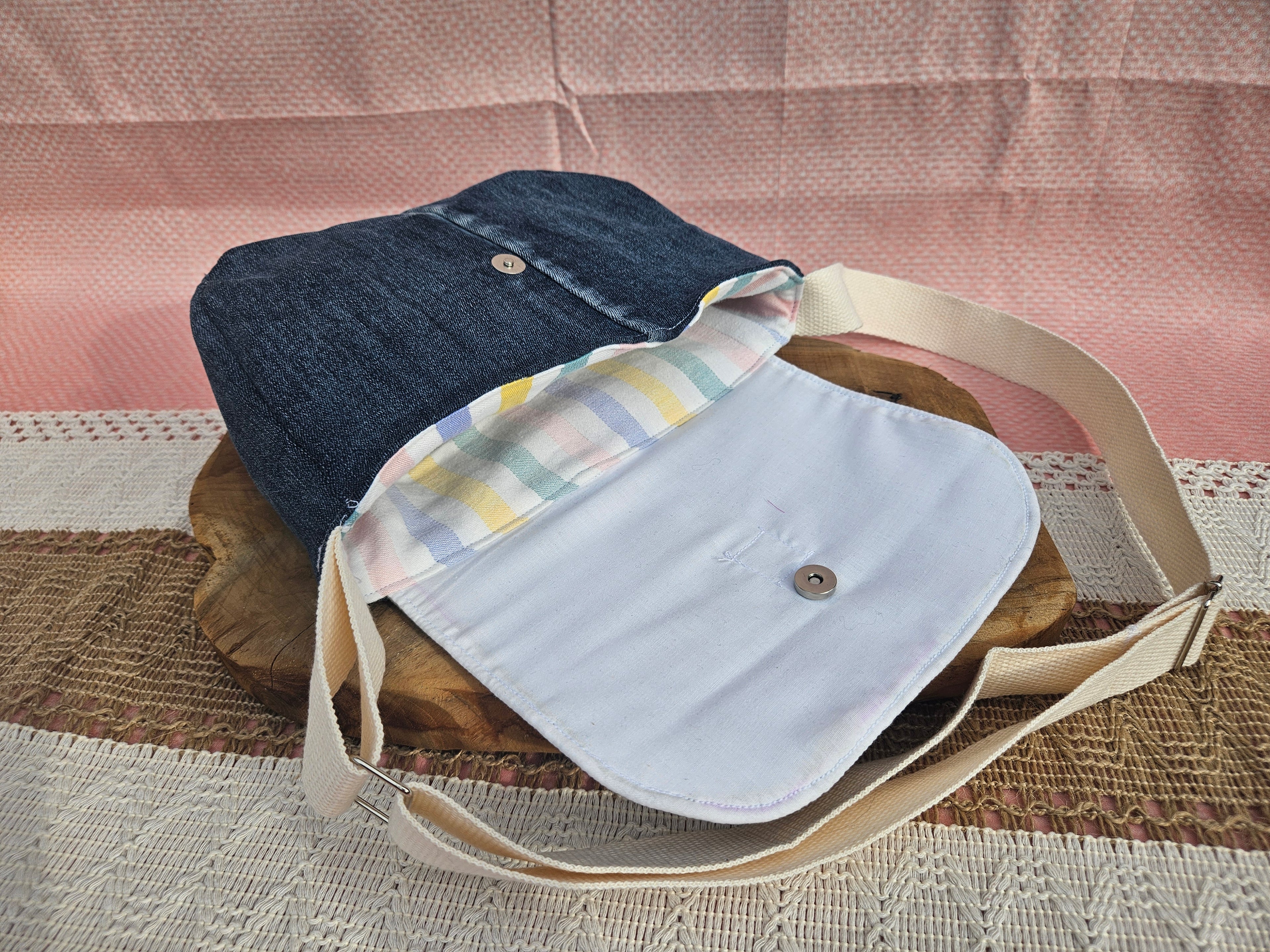 Sac à main à rabat – Pièce unique upcyclée