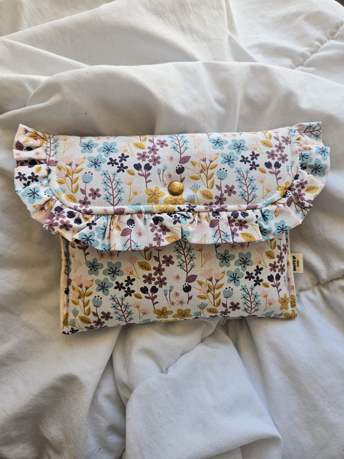Trousse plate froufrou en tissu