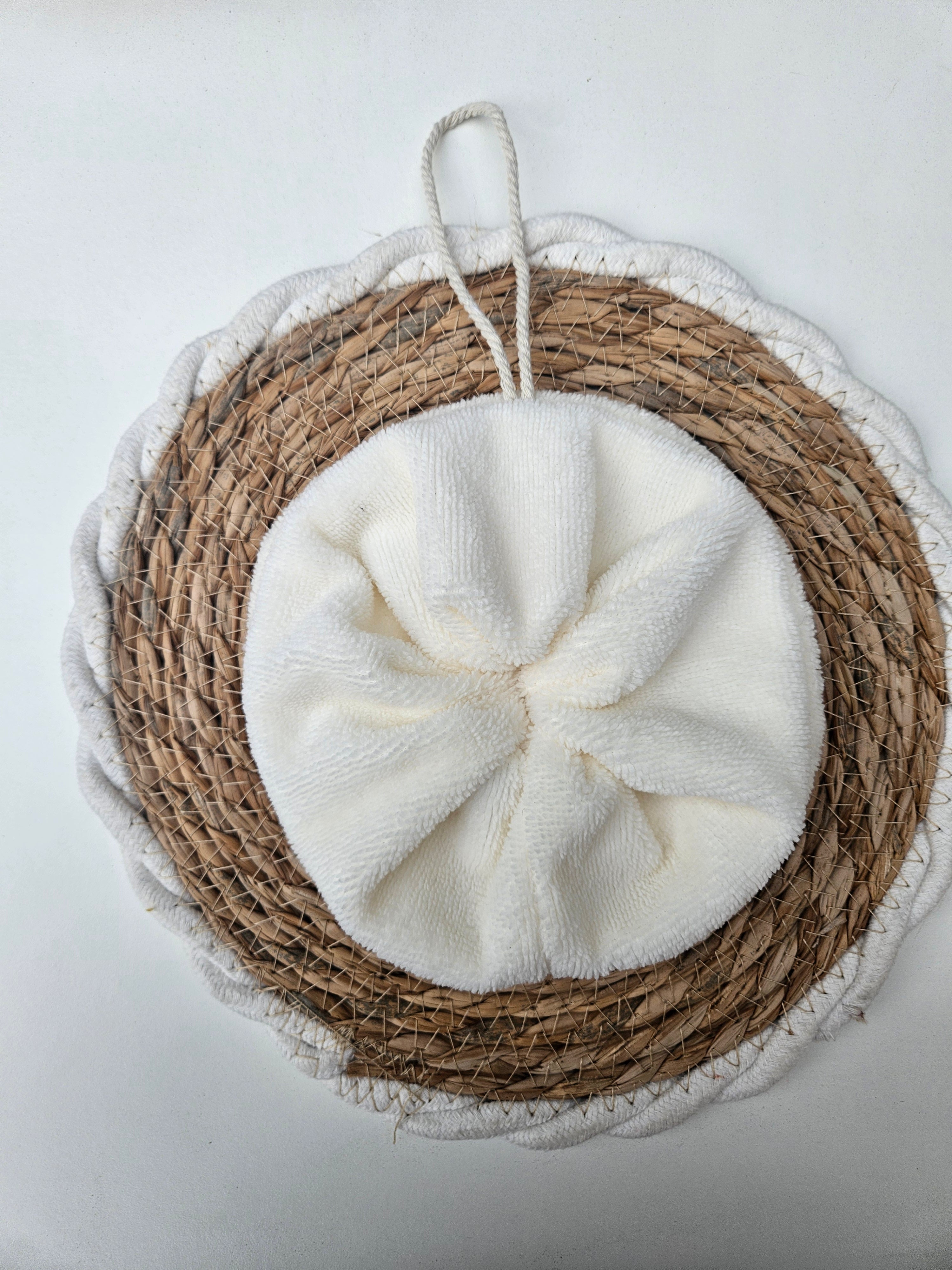 Fleur de douche lavable XL en éponge de bambou