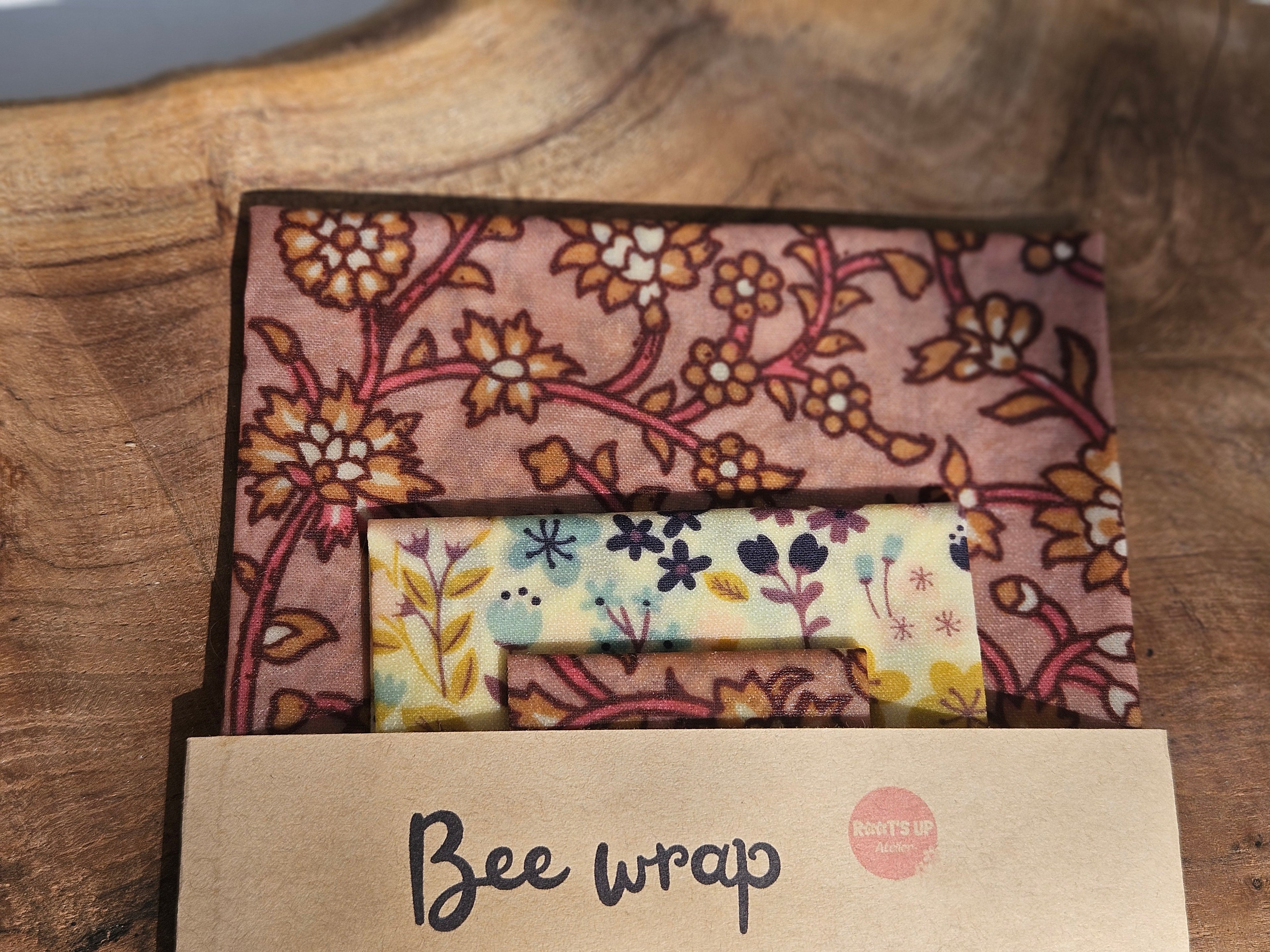 Lot de 3 Bee Wraps – Alternative Écologique au Film Alimentaire