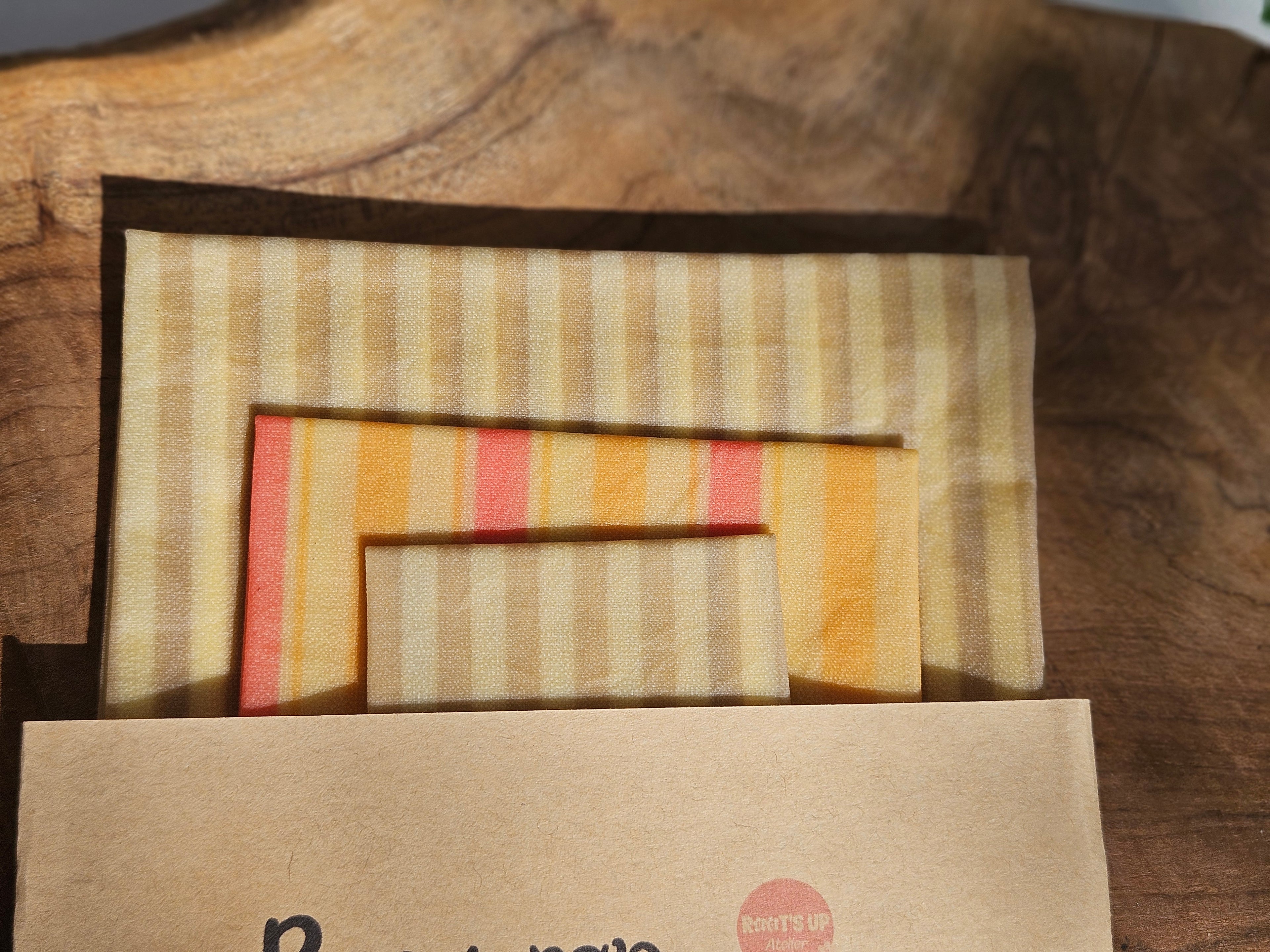 Lot de 3 Bee Wraps – Alternative Écologique au Film Alimentaire