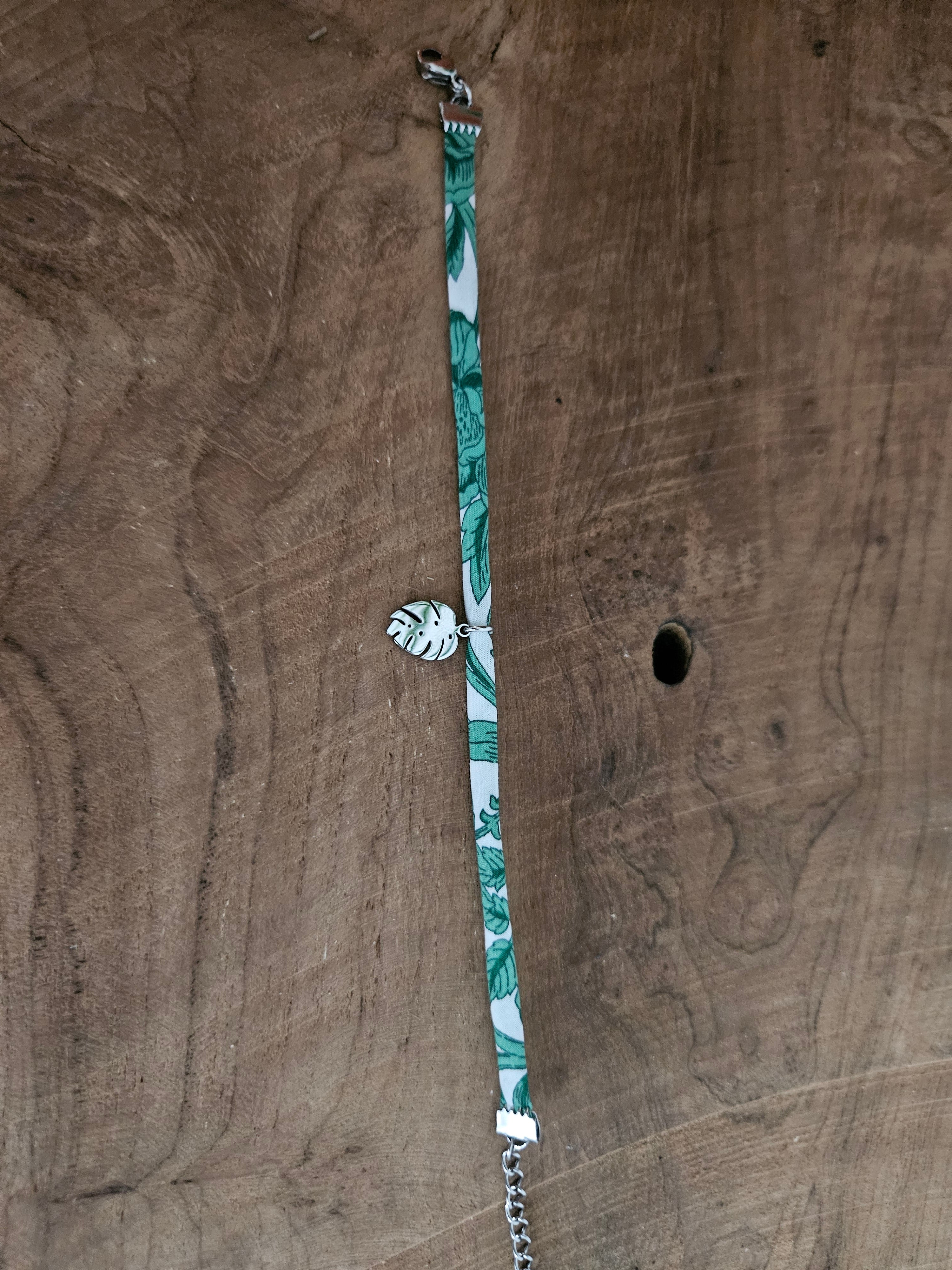 Bracelet Tissu Fleuille monstera