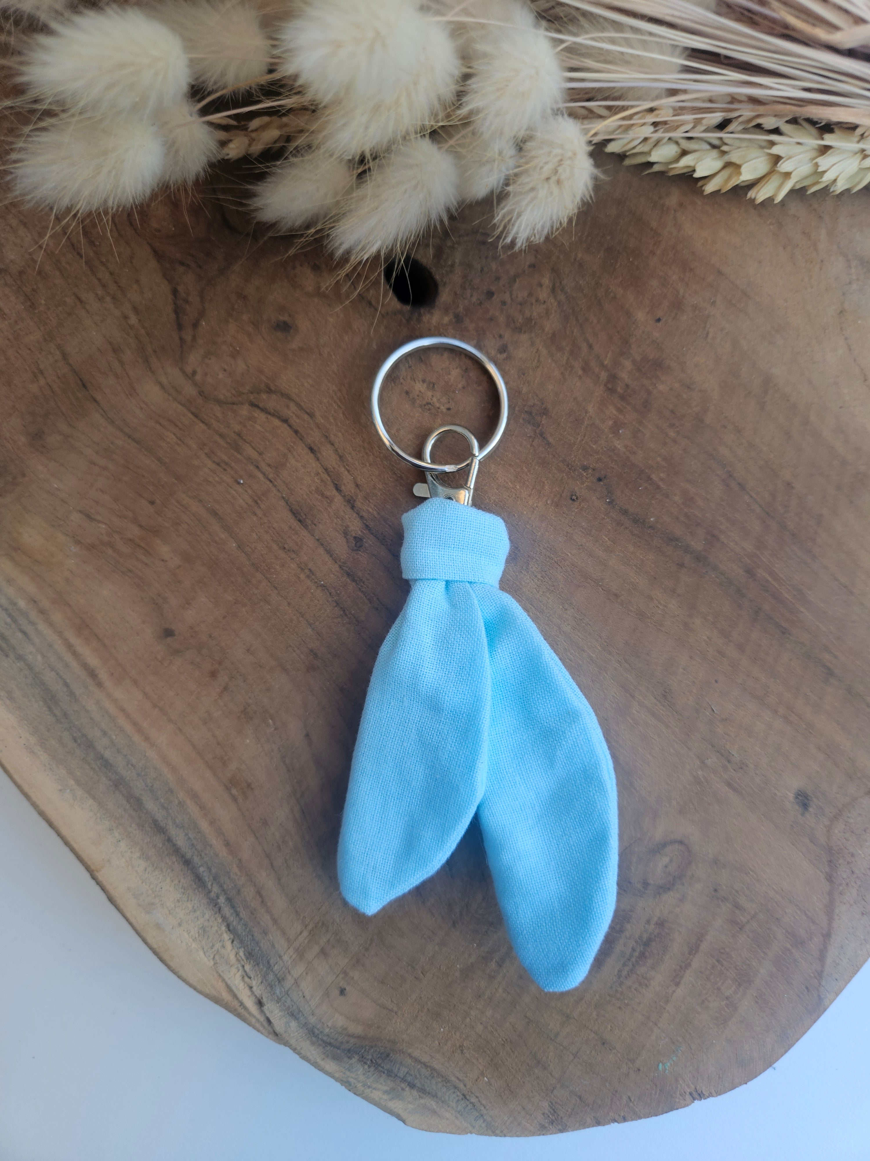 Porte-clés nœud en tissu upcycling