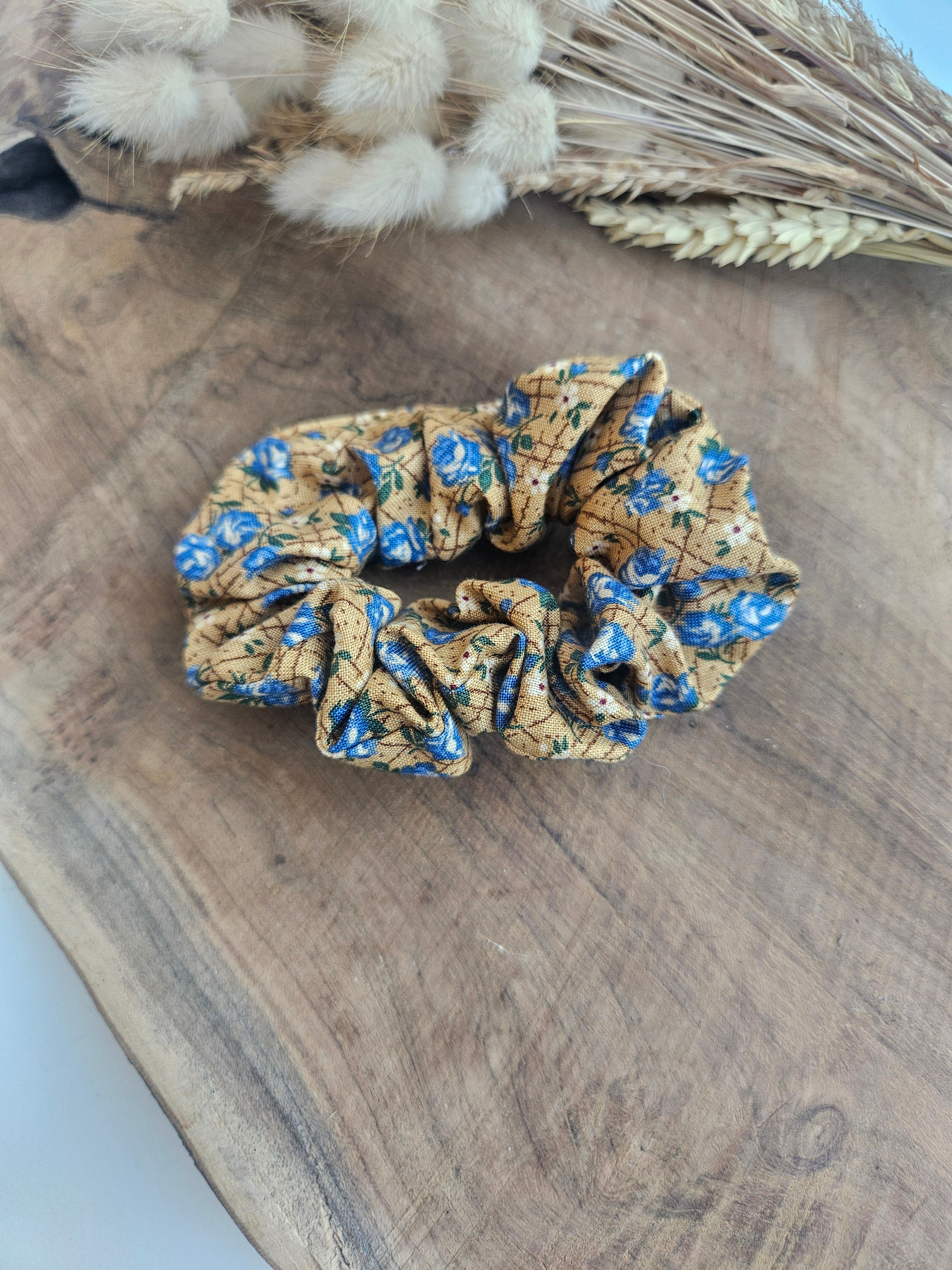 Chouchou upcyclé – Couleurs terre & soleil