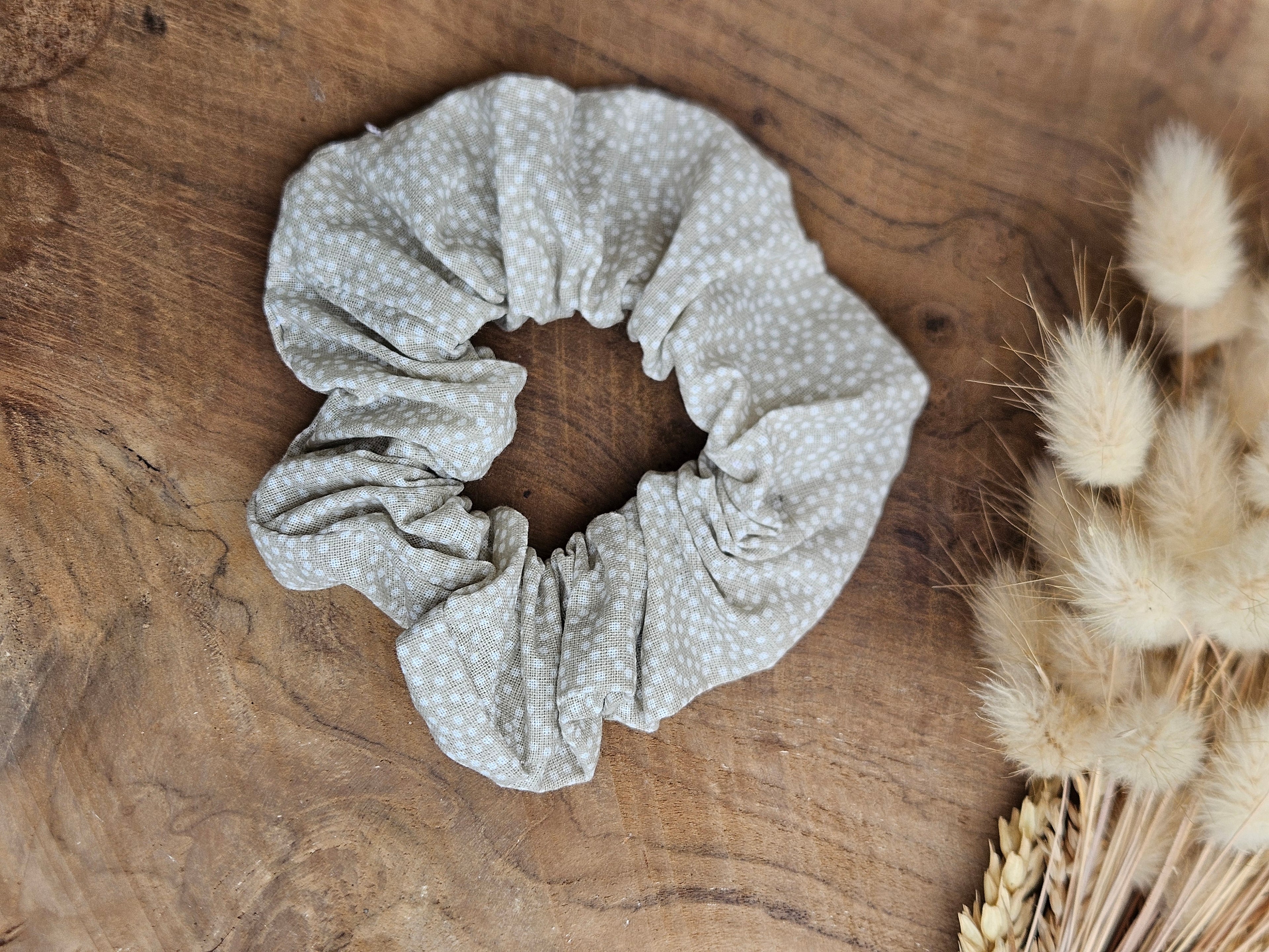 Chouchou upcyclé – Couleurs terre & soleil