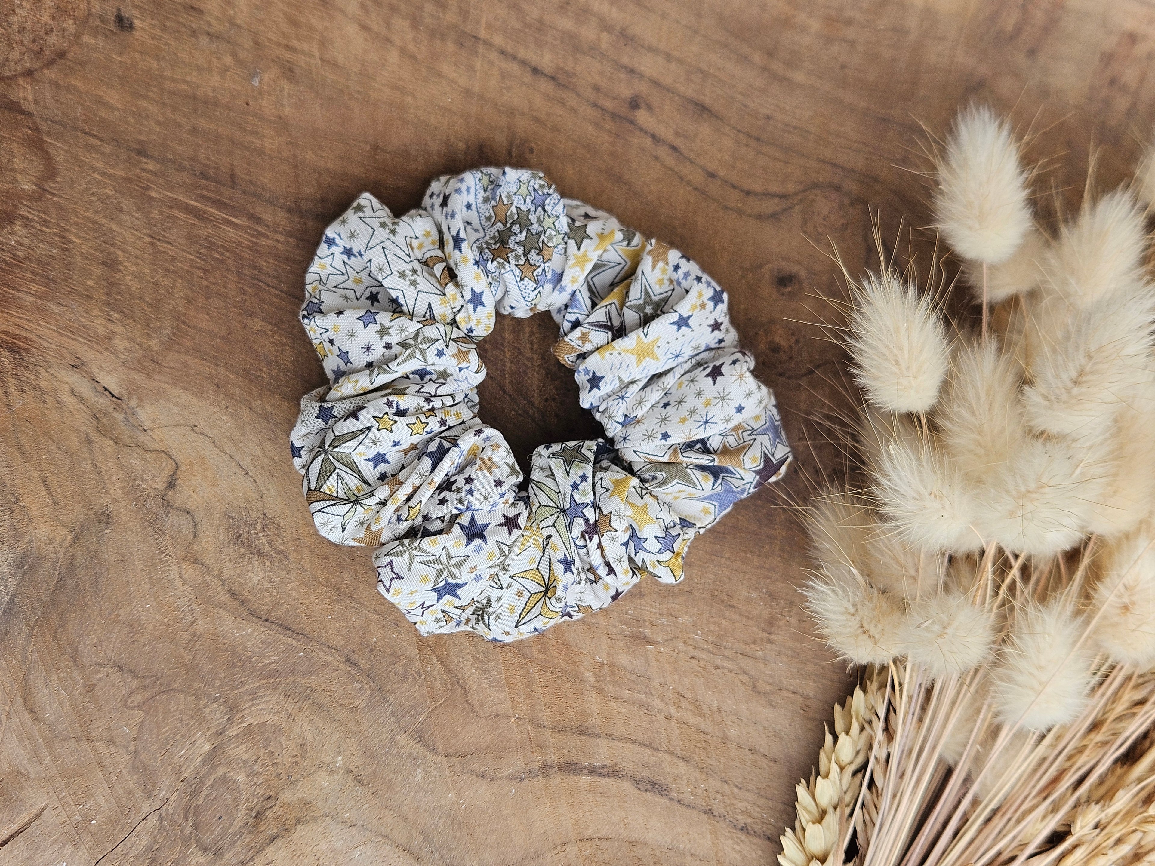 Chouchou upcyclé – Couleurs terre & soleil