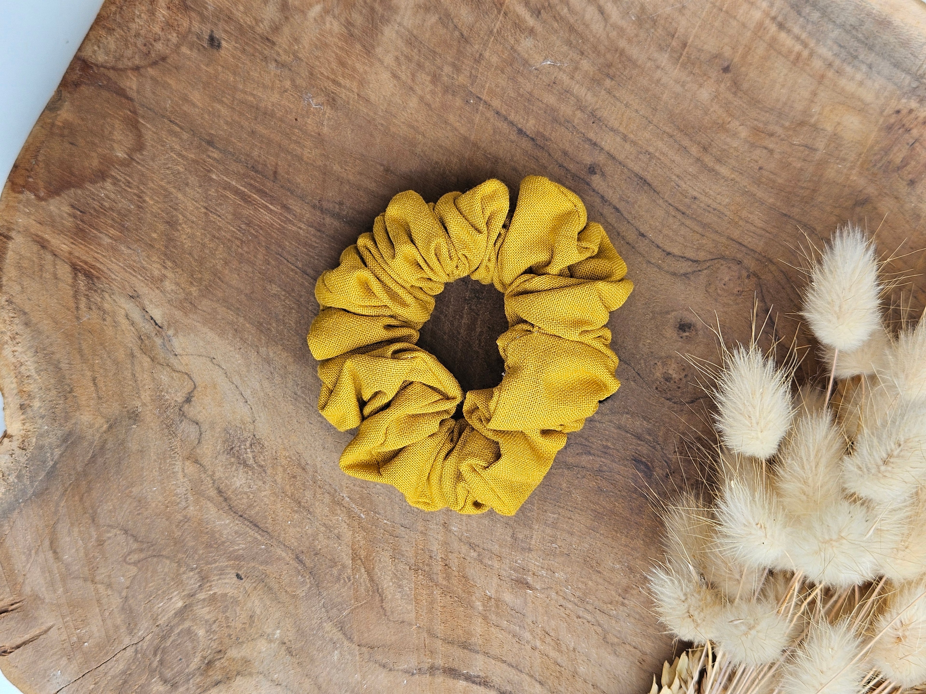 Chouchou upcyclé – Couleurs terre & soleil