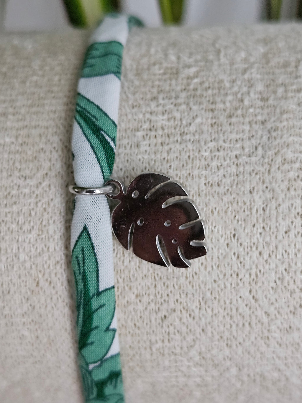 Bracelet Tissu Fleuille monstera