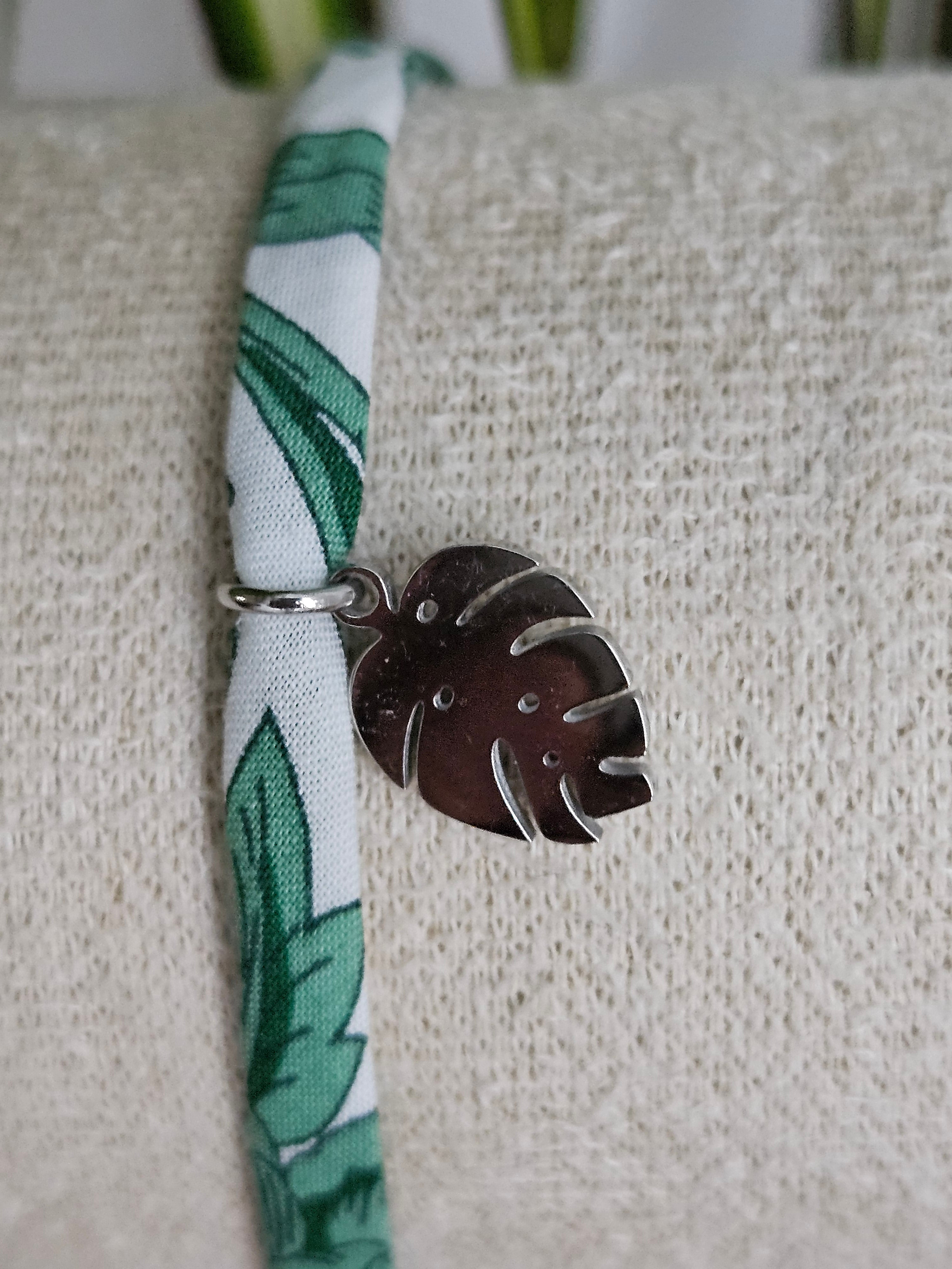 Bracelet Tissu Fleuille monstera