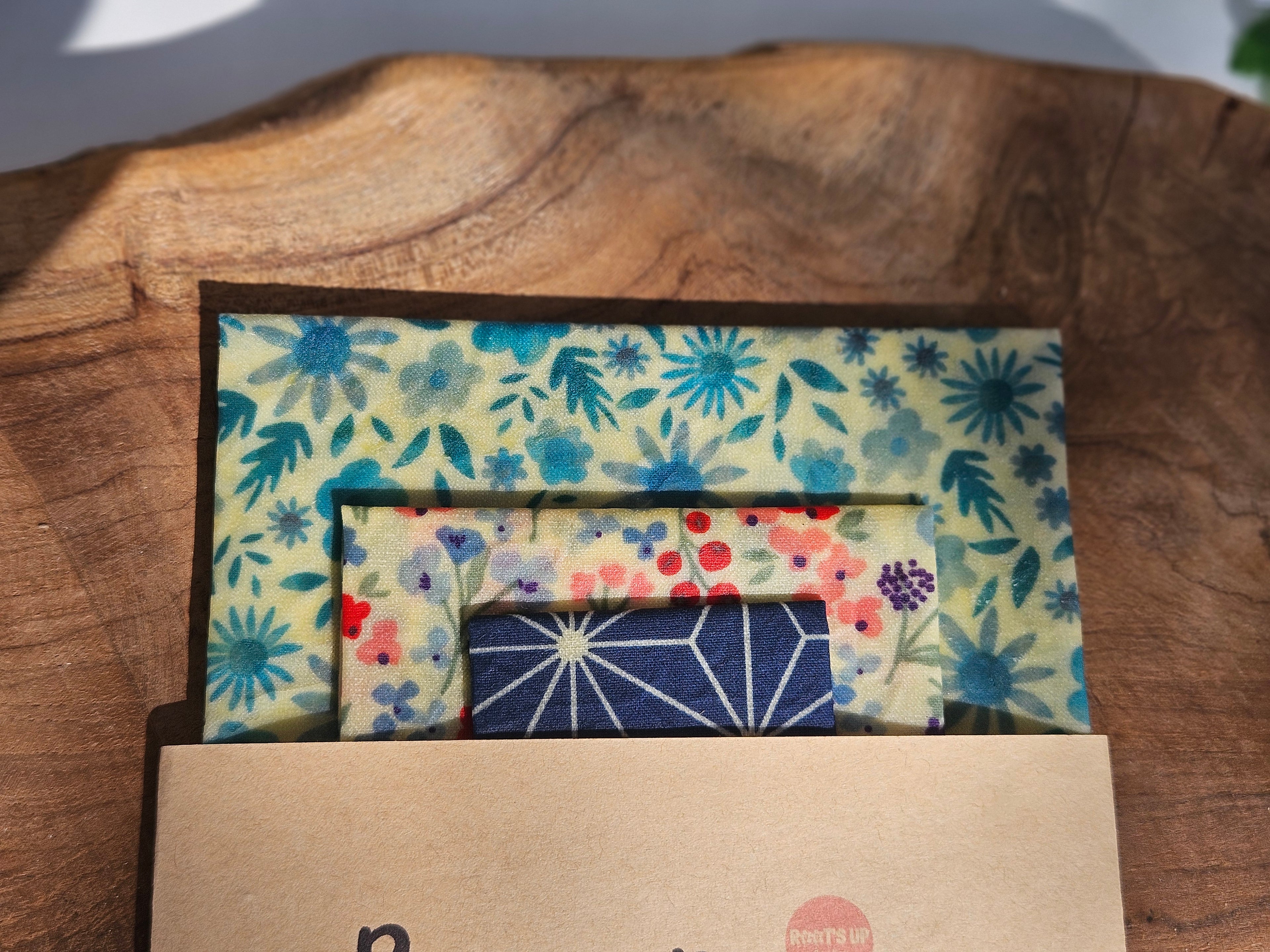 Lot de 3 Bee Wraps – Alternative Écologique au Film Alimentaire