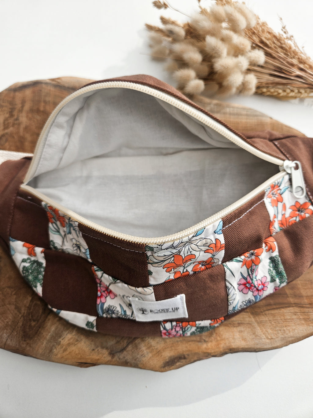 Banane damier en jean & fleuri